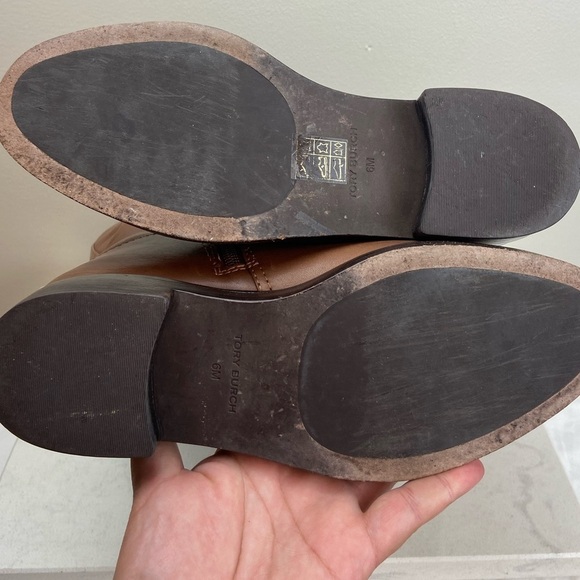 TORY BURCH THE RIDING BOOT LEATHER RICH BROWN - Picture 14 of 16